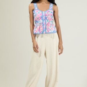 Sugarlips Baine embroidered button‎ up eyelet top Size Small